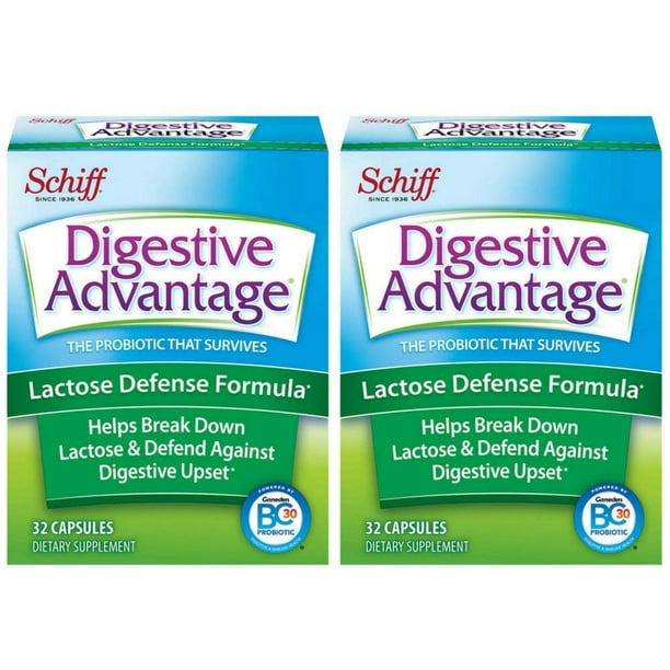 2 Pack Schiff Digestive Advantage Lactose Defense Probiotic Formula 32