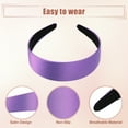 thumbnail image 3 of Unique Bargains Hair Headband Wide Satin Headband for Women Girl Purple 1.57" Wide Headband, 3 of 7