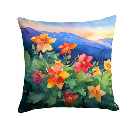 Carolines Treasures DAC1632PW1818 18 x 18 in. Colorado Rocky Mountain Columbine in Watercolor Throw Pillow