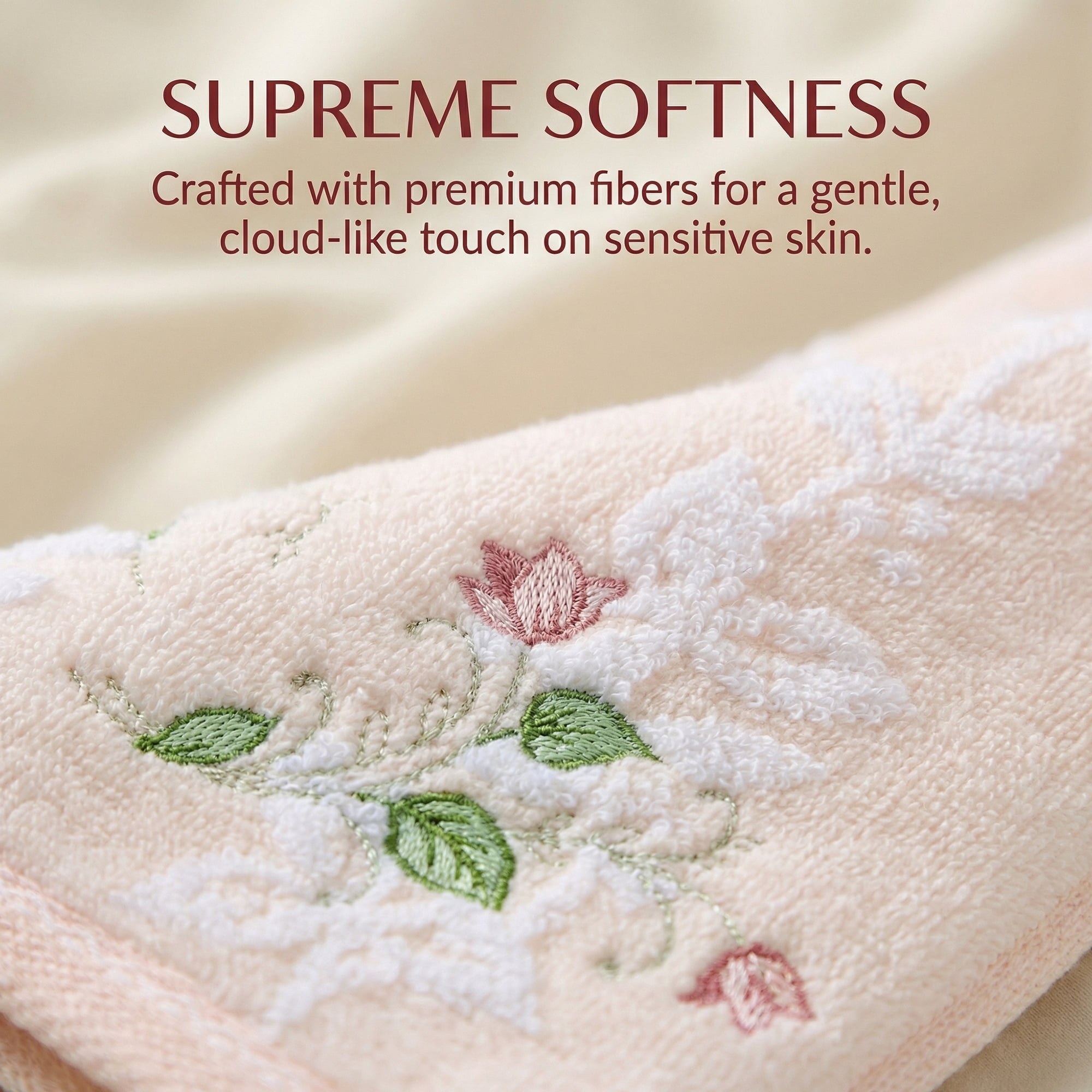 Unique Bargains Cotton Jacquard Hand Towels with Floral Embroidery Orange 2pcs 27" x 13"