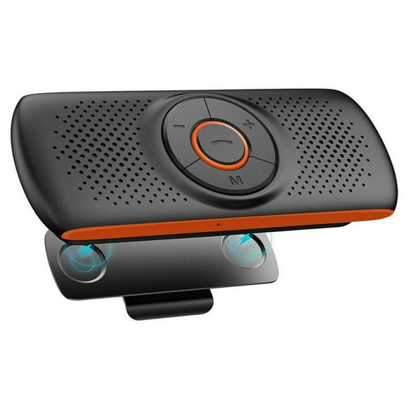 EIGTHTAIL Bluetooth Handsfree Speakerphone for Cell Phone  Wireless Car Kit Music Player Adapter with Back-Clip Portable Bluetooth Speaker for Home/Sport/Outdoor  Work with Siri/Google As