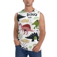 thumbnail image 2 of Lsque Cute Dinosaurs Print Men's Cotton Blend Sleeveless Muscle Shirts (S-3XL)- Moisture Wicking, Odor Protection, UPF 30+,Small, 2 of 8
