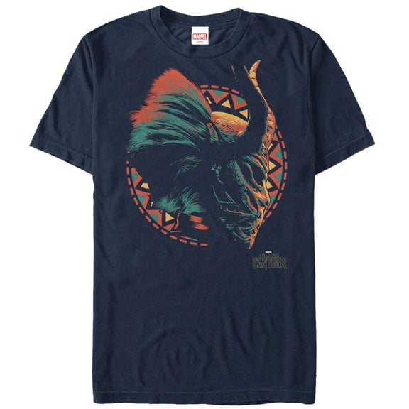 Men's Marvel Black Panther 2018 Killmonger's Mask  Graphic Tee Navy Blue Medium