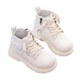thumbnail image 2 of Boys Girls High Top Combat Ankle Boots Kids Waterproof PU Leather Fall Boots Winter Warm Snow Outdoor Hiking Shoes Toddler Non Slip Texture Soft Durable Walking Boot, 2 of 7