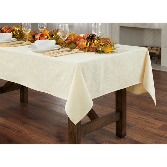 BrylaneHome Damask 60" X 104" Tablecloth