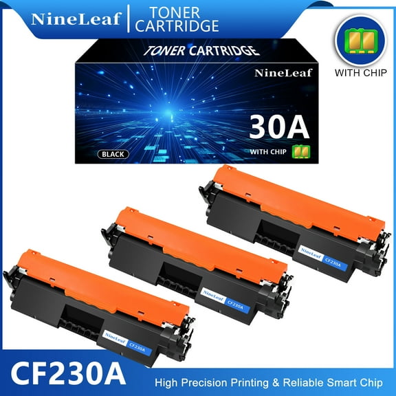 NineLeaf 30A Compatible Toner Cartridge Replacement for HP CF230A 30A Black Toner Cartridge use for Laser Jet Pro MFP M227fdw M227fdn M227sdn M203dn M203dw Series Printers(3 Pack,1600 Pages)