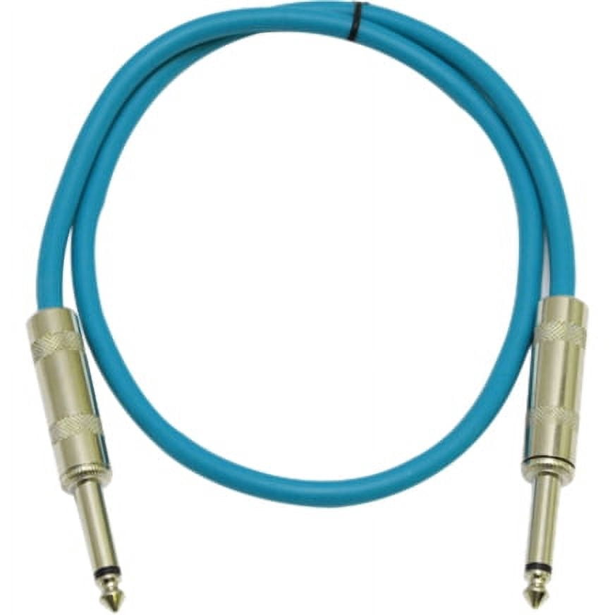 Seismic Audio  New 6 PACK Blue 1/4" TS 3' Patch Cables - Guitar - Instrument Blue - SASTSX-3Blue-6PK