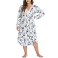 thumbnail image 4 of Loritta Plus Size Nightgowns for Women House Dress Long Sleeve Loungewear Moomoo Nightgowns Sleepwear, XL-5XL, 4 of 5
