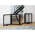thumbnail image 3 of STAROUS 96-inch Extra Wide 30-inches Tall Dog gate with Door Walk Through, Freestanding Wire Pet Gate for The House, Doorway, Stairs, Pet Puppy Safety Fence, Support Feet Included(Espresso), 3 of 6