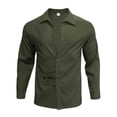 thumbnail image 4 of Stamzod Men's Dress Shirts Deep V Neck Long Sleeve Wrinkle-Free formal Shirt Business Casual Button Down Shirts Army Green S, 4 of 8