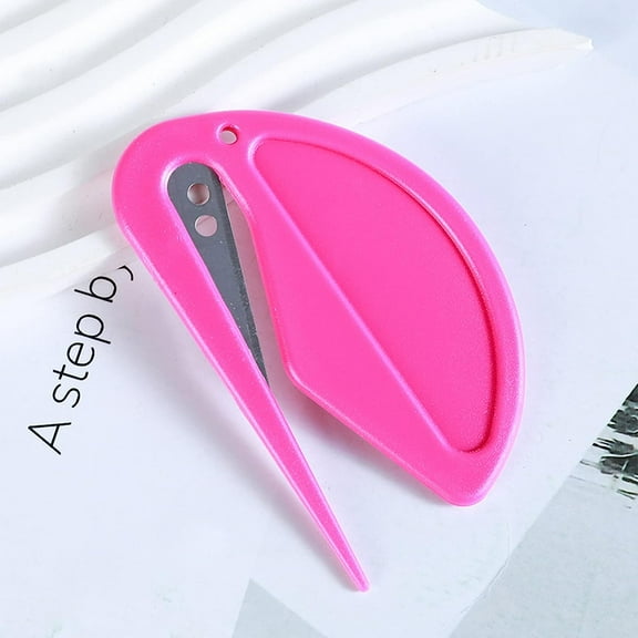Envelope Slitter Letter Opener Mail Opener With Rubber Band Mini Letter Opener Multifunctional Paper Cutting No Harm To Hair Rubber Band God Tool Kitchen Appliance Covers Or Bags (Pink, One Size)