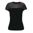 thumbnail image 3 of Ohufall Fitted Tops for Women Mesh Patchwork Stretch Short Sleeve T-shirts Casual Breathable Workout Tees Shirts, 3 of 7
