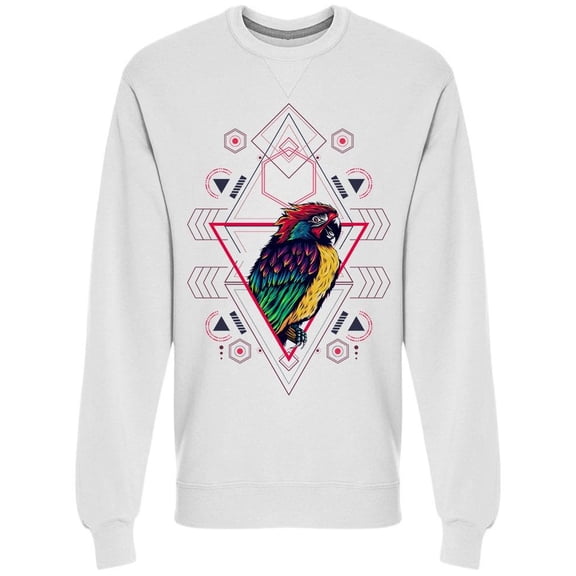 Parrot Bird Geometry Sweatshirt Men -Image by Shutterstock, Male Medium