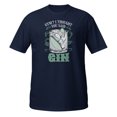 thumbnail image 2 of Gym? I thought You Said Gin Lovers Sarcastic Gym Rat Novelty T-Shirt (Navy, M), 2 of 2