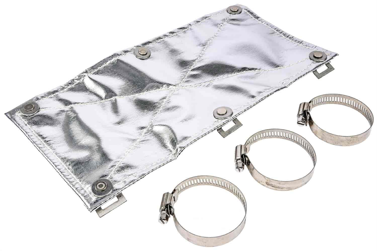 JEGS 32089 Exhaust Heat Shield ClampOn 12 in. L x 6 in. W Blocks 90