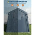 thumbnail image 4 of 6x8 FT Portable Outdoor Storage Shed with Removable Sidewalls & Doors, 240G Heavy-Duty Shelter Waterproof PE Tarp, UV-Resistant Carport for Motorcycle, Car Boat Truck Motorcycle, Gray, 4 of 7