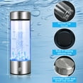 thumbnail image 6 of Ninonly 420ml Hydrogen Water Bottle Silver, Water Glass Healthy Cup Rechargeable Hydrogen Water Bottle Hydrogen Rich Water Glass for Home Travel Office, 6 of 7
