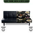 thumbnail image 5 of ZIATUBLES Futon Couch Cover Armless, Stretch Sofa Slipcover Dustproof Furniture Protector Elastic Non-Slip Washable for Sofa Bed, Living Room, Butterfly Daisy Print, 5 of 9