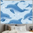 thumbnail image 2 of JRXY Dolphins Swimming in the Ocean Tapestry - Soft and Lightweight Wall Hanging Painting, 2 of 6