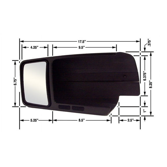 CIPA 11802 Custom Towing Mirror - Ford, Passenger Side Fits select: 2004 FORD F150 SUPERCREW, 2005-2009 FORD F150
