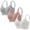 White, variant on qelini 3 Pack Wireless Push up Bras for Women Plus Size Seamless Soft Everyday T-Shirt Bra with Lift Support