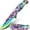 Multicolor, variant on Men'S Folding Knife, Cool Rainbow Folding Knife, 3D Embossed Leaf Pattern, Great Gift for Men/ Women Outdoor Survival, Camping, Hiking, Hunting