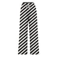 thumbnail image 4 of Olyvenn Women's Striped Lounge Pants, Straight-Leg Loose Pajama Pants for Women Flowy Wide Leg Palazzo Trousers with Pockets Black 12, 4 of 4