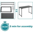 thumbnail image 6 of WYDK 48 Inch Computer Desk Home Office Desk Writing Desk Modern Simple Style Office Desk with Metal Frame for Home Office Easy Assembly, Black, 6 of 8