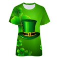 thumbnail image 4 of TSADFHJI T-Shirts Graphiques pour Femmes Adaptés à l'Impression St Pa Day Col Rond Manches Courtes Tee Tops Tunique Blouse TG Vert, 4 of 4