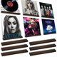 thumbnail image 1 of Set de soporte de pared para discos de vinilo KEYWING, madera teñida de nogal, 1 of 6