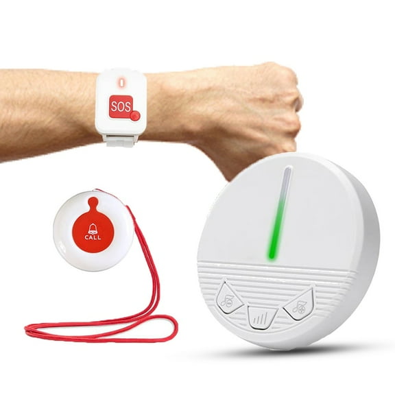Senior Care Call Bell – Portable Nurse Call Button for Elderly, 1 Transmitter   2 Receivers, Loud Alarm, Easy Setup (Great for Home/Hospitals) ﻿