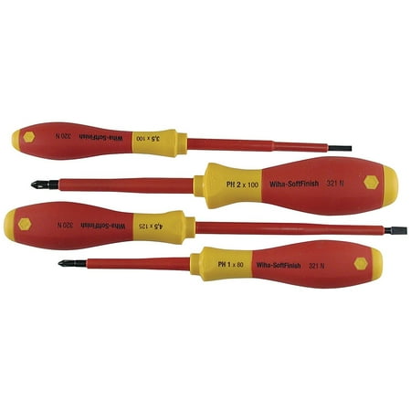 Wiha Tools Insulated Tool Sets Phillips; Slotted Metric 4 per set