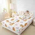 thumbnail image 4 of Homewish Brown Kawaii Capybara Twin Sheet Sets,Colorful Rainbow Twin Fitted Sheet,Cute Multicolor Loves Flat Sheet For Girl Teens,Ultra Soft Home Decor,3 Pieces, 4 of 7