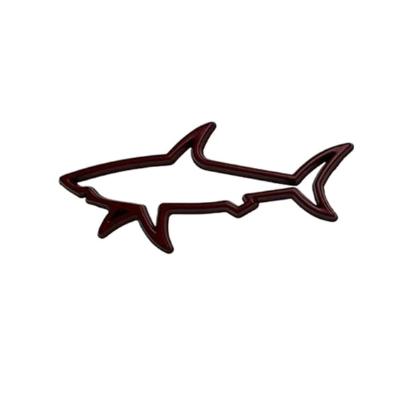 Ysmzzmsy 1 PCS 3D Shark Metal Car Decal, 1.5 x 3.1 inches, Adhesive Sticker for Vehicles and Flat Surfaces