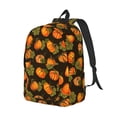thumbnail image 2 of Daiia Orange Pumpkin Vintage Canvas Backpack for Men and Women ,Hiking Backpack,Travel Laptop Bag for School,Large Capacity Backpack, 2 of 8
