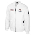thumbnail image 2 of Men's Colosseum Virginia Cavaliers White Rabbit Full-Zip Bomber Jacket, 2 of 3