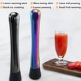 thumbnail image 3 of Cateissary Varilla para mezclar cócteles de acero inoxidable, trituradora de hielo, varilla para mezclar vino, bebida DIY, batidor de frutas, Negro, 3 of 6