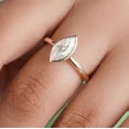 thumbnail image 4 of solitaire jewels 1.5CT Marquise Bezel Set Moissanite Solitaire Engagement Ring For Women, 18K Rose Gold, 4 of 6