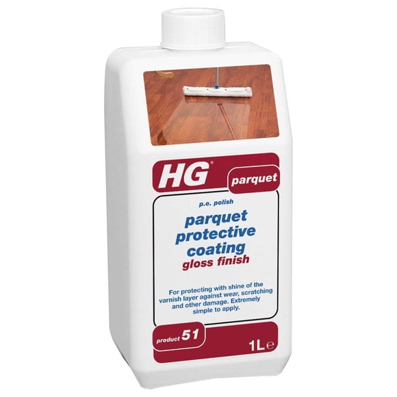 HG Revêtement Protecteur pour Parquet et Plancher de Bois Franc Fini Lustré 1 L - Protège contre l'Usure, les Égratignures et Autres Dommages - Donne de l'Éclat