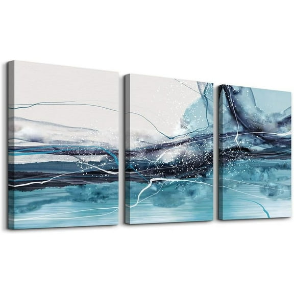 Canvas Wall Art For Living Room Modern Wall Decorations For Bedroom Office Wall Decor Painting 3 Piece Framed Canvas Art Prints Ready to Hang Inspirational Abstract Ink Pictures Home Decoration