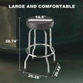 thumbnail image 3 of Torin Swivel Bar Stool: Padded Garage/Shop Seat with Chrome Plated Legs, Black, 28.74" Tall, 18.5" Diameter, 3 of 10