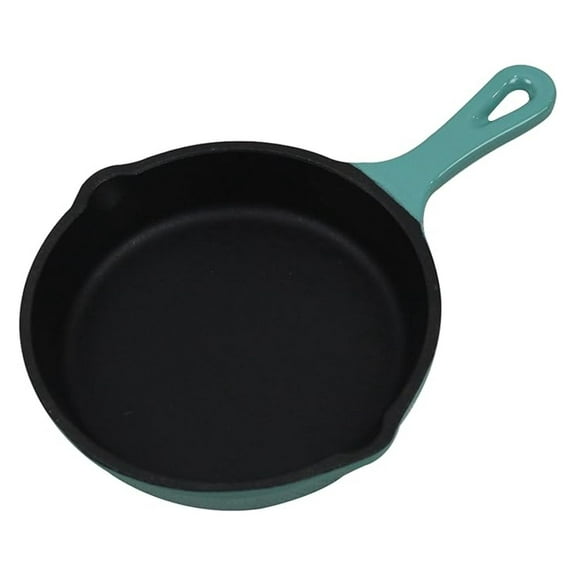 Cast Iron Enameled Cookware (Skillet 6", Aqua)