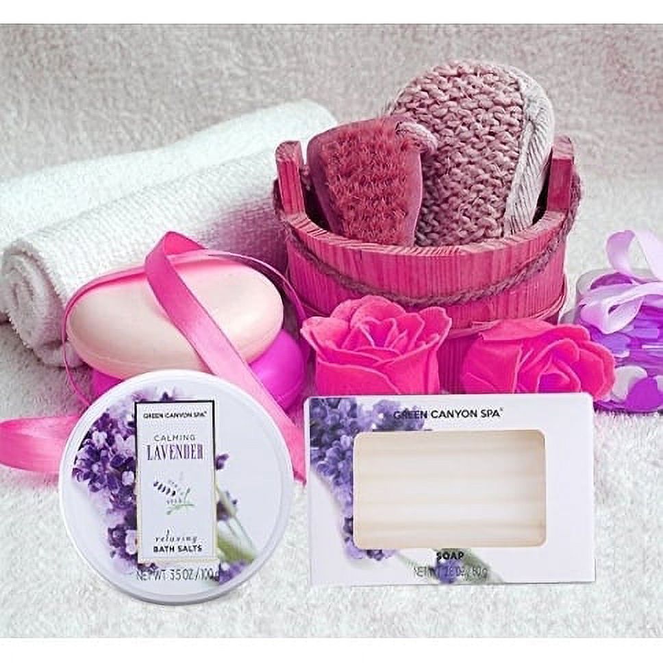 Green Canyon Spa  Luxury Wicker Basket Gift Set in Lavender - image 4 of 5