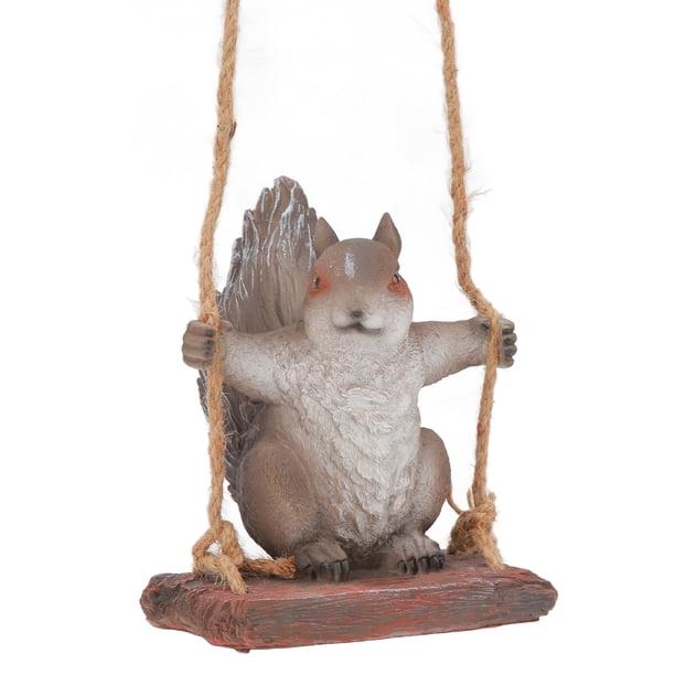 Estatua de ardilla colgante, estatuas de ardilla colgantes, esculturas de ardilla de jardín, decoración de patio, estatua de ardilla, adornos de jardín meticulosamente diseñados Jadeshay A