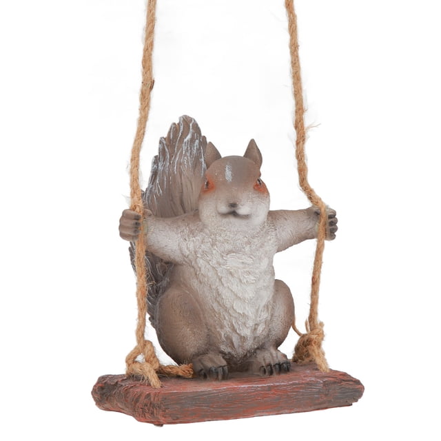 Estatua de ardilla colgante, estatuas de ardilla colgantes, esculturas de ardilla de jardín, decoración de patio, estatua de ardilla, adornos de jardín meticulosamente diseñados Jadeshay A