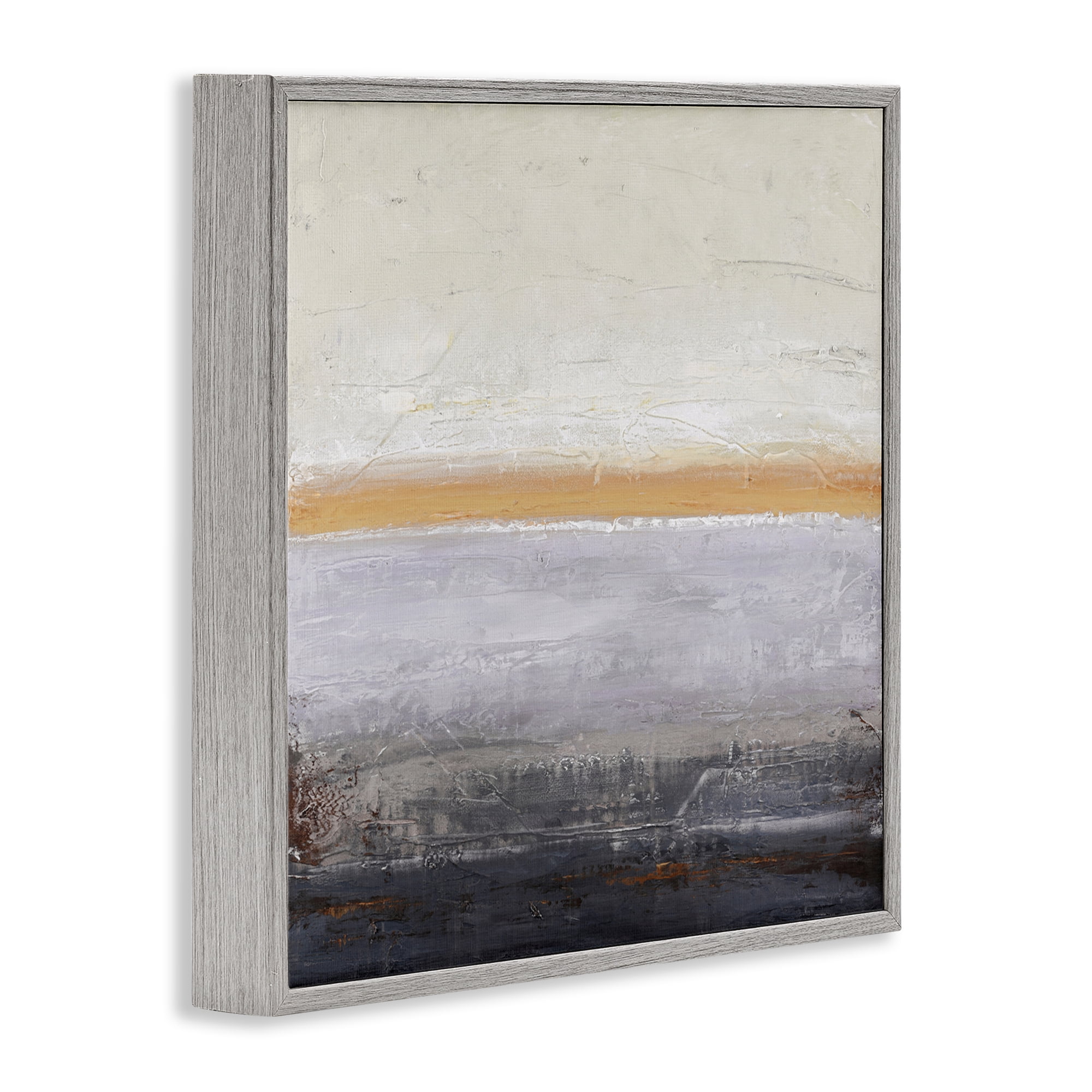 Warm Peachy Horizon Gray Framed Giclee Art, design by Design Fabrikken