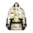 thumbnail image 3 of Excavator and Star White Pattern Cute School Backpack Bag for School with Padded Back and Adjustable Shoulder Straps 15.25"x11.5"x5.25", 3 of 5