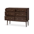 thumbnail image 3 of Baxton Studio Disa Mid-Century Modern Walnut Brown Finished 6-Drawer Dresser, 3 of 8