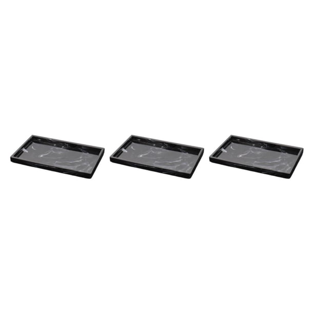 Advancent Bandeja de tocador para inodoro, bandeja de resina de lujo para bañera, para velas, planta de jabón, negro Type1 NO1
