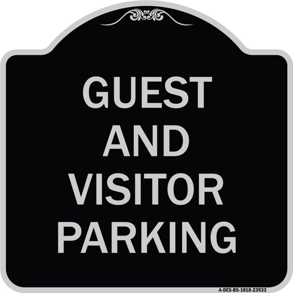 SignMission Designer Series Sign - Guest and Visitor Parking | Black & Silver 18" X 18" Heavy-Gauge Aluminum Architectural Sign | Protect Your Business & Municipality | Made in the USA